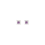 SQUARE OF INFINITY AMETHYST EARRING SILVER