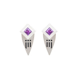 SQUARE OF INFINITY AMETHYST EARRING SILVER