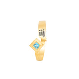 SQUARE OF INFINITY BLUE TOPAZ GOLD PLATE