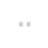 SQUARE OF INFINITY BLUE TOPAZ EARRING SILVER